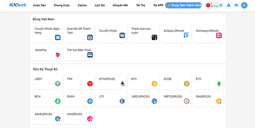 Các bước rút tiền tại nhà cái 8xbet 